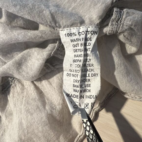 Womens Shoreline Gray M Tank Dress Cover Up Beach Cruise Embroidered 100% Cotton - Picture 6 of 10